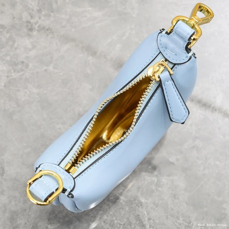 Affordable Hobo Calf Sky Leather Fendigraphy In Blue Fendi Nano Bag 0714